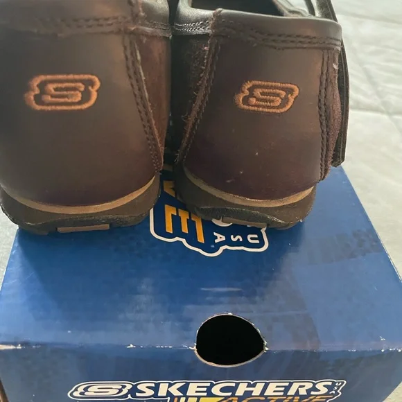 Skechers Brown Suede Loafers with Velcro Strap - Picture 8 of 9